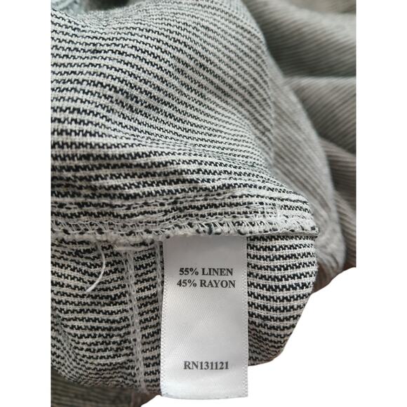 5 for $40 Juniper & Lime Blue & Wht Pin Stripe Linen Blend Pull on Pants  XL - Picture 7 of 7